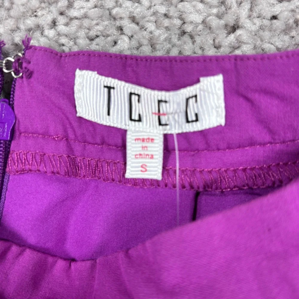 TCEC Fuchsia Purple Bubble Mini Skirt Pleated Cotton Party Event CS3426 Womens S